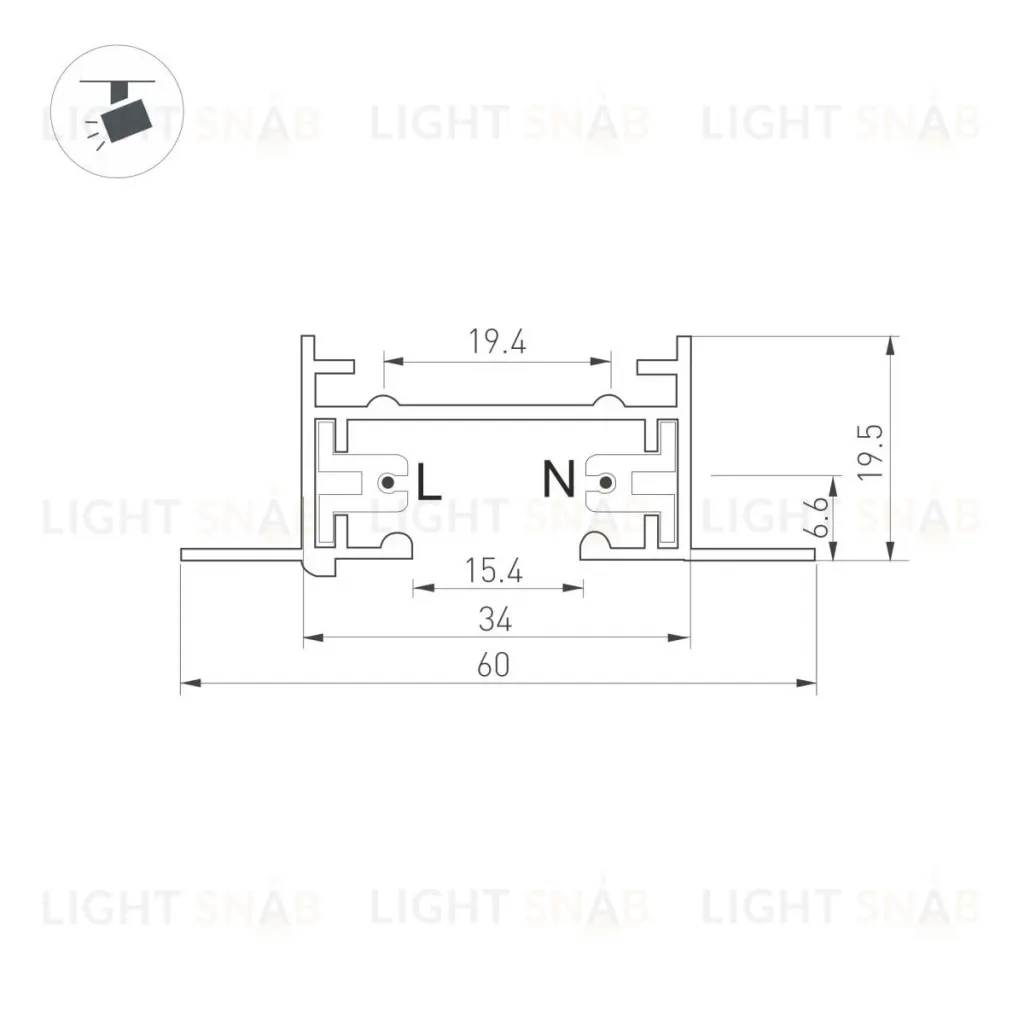 Шинопровод Arlight LGD-2TR-TRACK-F-2000-BK-M (C) 038673 038673
