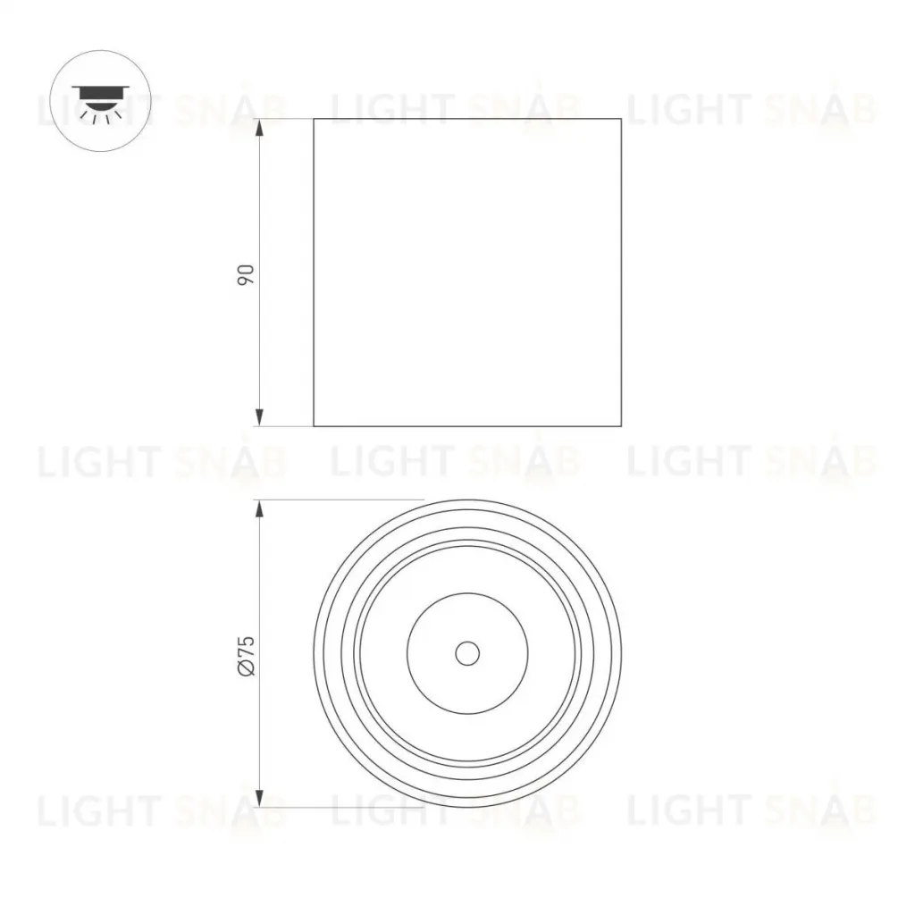 Накладной светильник Arlight SP-SALT-R75-8W Day4000 (BK, 40 deg, 230V) 039380 039380