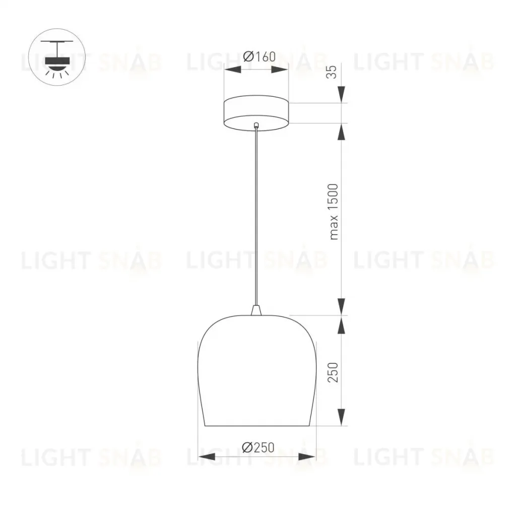 Подвесной светильник Arlight SP-PEONY-HANG-R250-15W Warm3000 (BK, 65 deg, 230V) 039550 039550