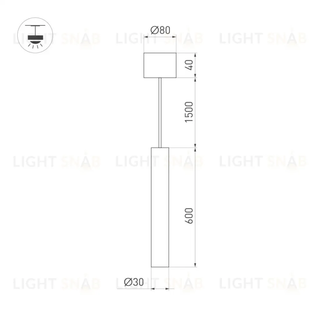 Подвесной светильник Arlight SP-PIPE-HANG-L600-R30-9W Warm3000 (WH, 24 deg, 230V) 038616 038616
