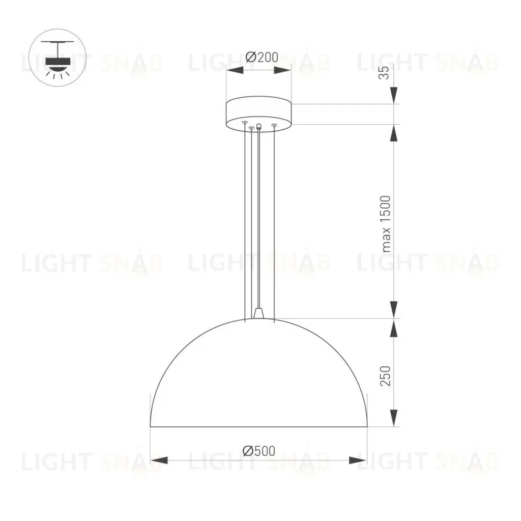 Подвесной светильник Arlight SP-RESTO-HANG-R500-30W Warm3000 (WH, 100 deg, 230V) 039697 039697