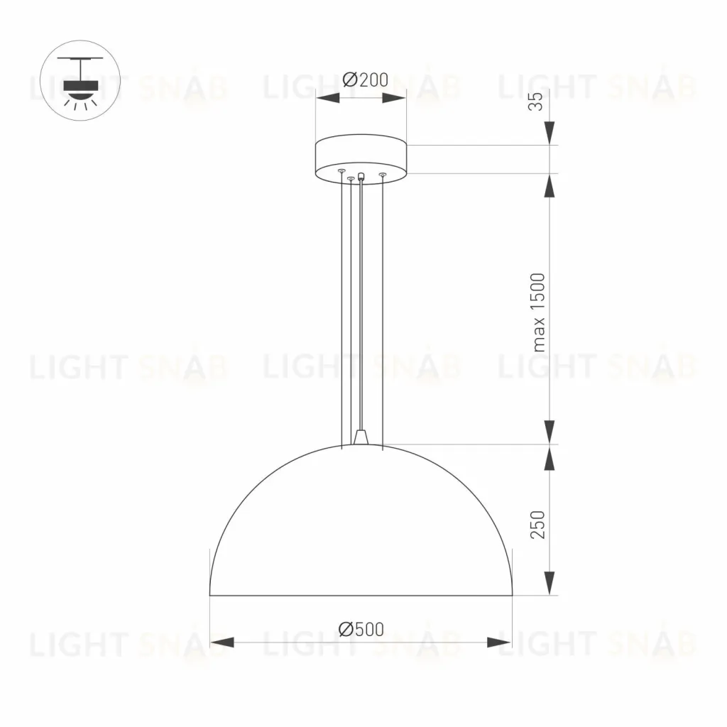 Подвесной светильник Arlight SP-RESTO-HANG-R500-30W Day4000 (BK, 100 deg, 230V) 039698 039698