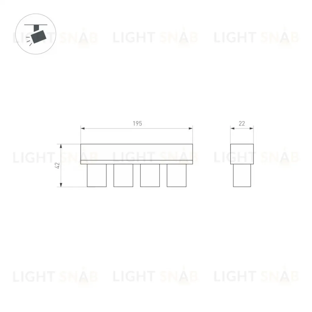 Трековый светильник Arlight MAG-ORIENT-KRATER-L195-12W Warm3000 (WH, 25 deg, 48V, DALI) 037332 037332
