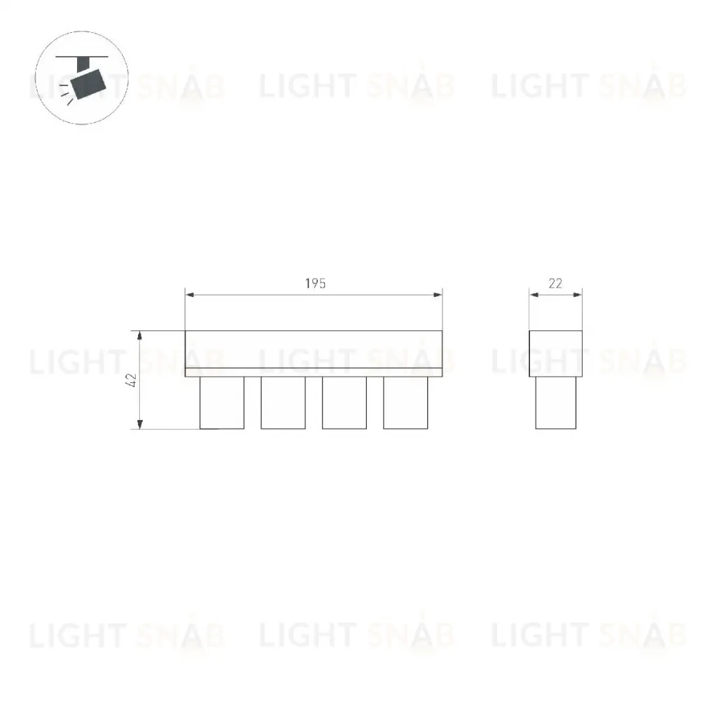 Трековый светильник Arlight MAG-ORIENT-KRATER-L195-12W Day4000 (BK, 25 deg, 48V, DALI) 037329 037329
