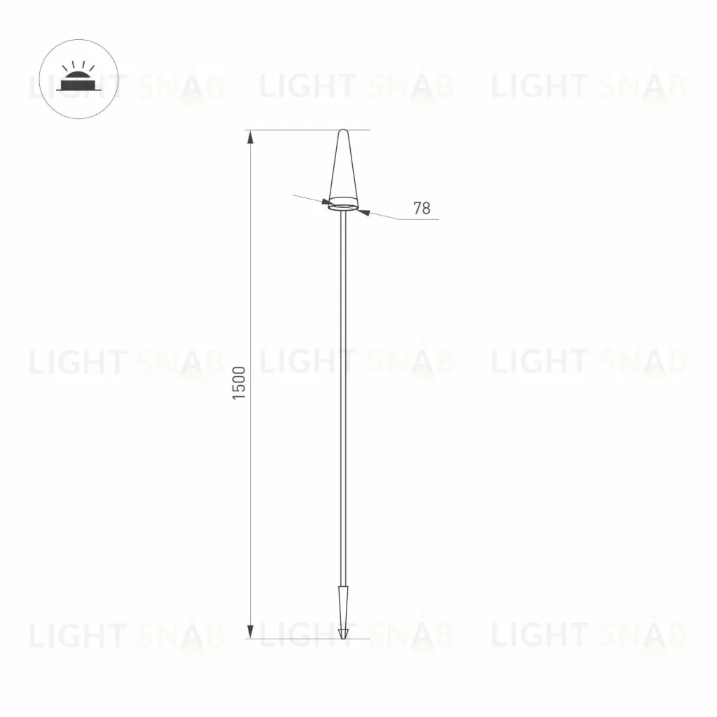 Уличный светильник Arlight LGD-CONO-BOLL-H1500-7W Warm3000 (DG, 36 deg, 230V) 037521 037521