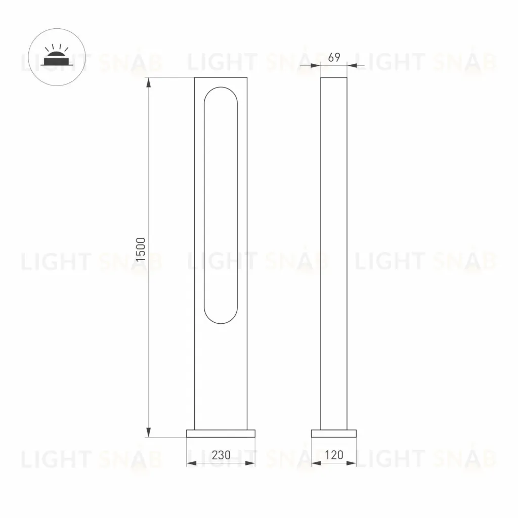 Уличный светильник Arlight LGD-MUSE-BOLL-H1500-18W Warm3000 (DG, 328 deg, 230V) 035395 035395