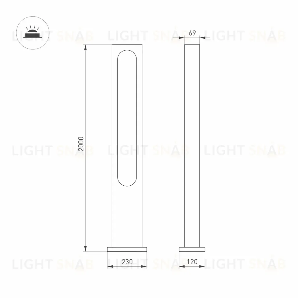 Уличный светильник Arlight LGD-MUSE-BOLL-H2000-18W Warm3000 (DG, 328 deg, 230V) 037522 037522