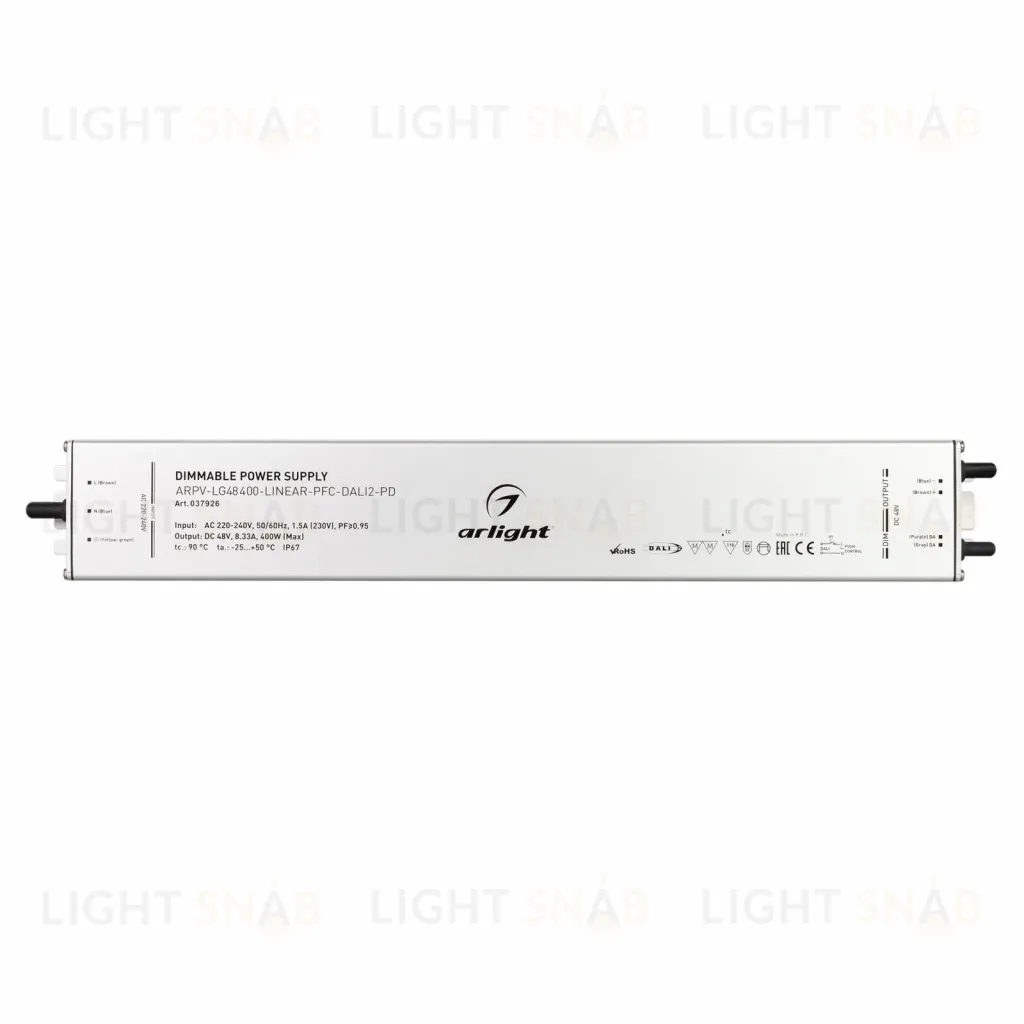 Блок питания Arlight ARPV-LG48400-LINEAR-PFC-DALI2-PD (48V, 8.3A, 400W) 037926 037926