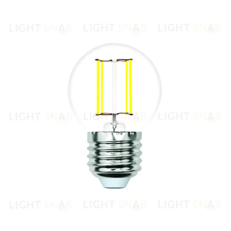 Лампа светодиодная филаментная Volpe E27 4W 4000K шар прозрачный LED-G45-4W/4000K/E27/CL/SLF UL-00008305 LED-G45-4W/4000K/E27/CL/SLF