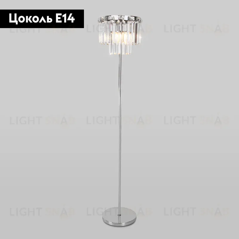 Торшер Eurosvet Elegante 01137/3 хром/прозрачный хрусталь Strotskis a060650 01137/3 хром/прозрачный хрусталь Strotskis