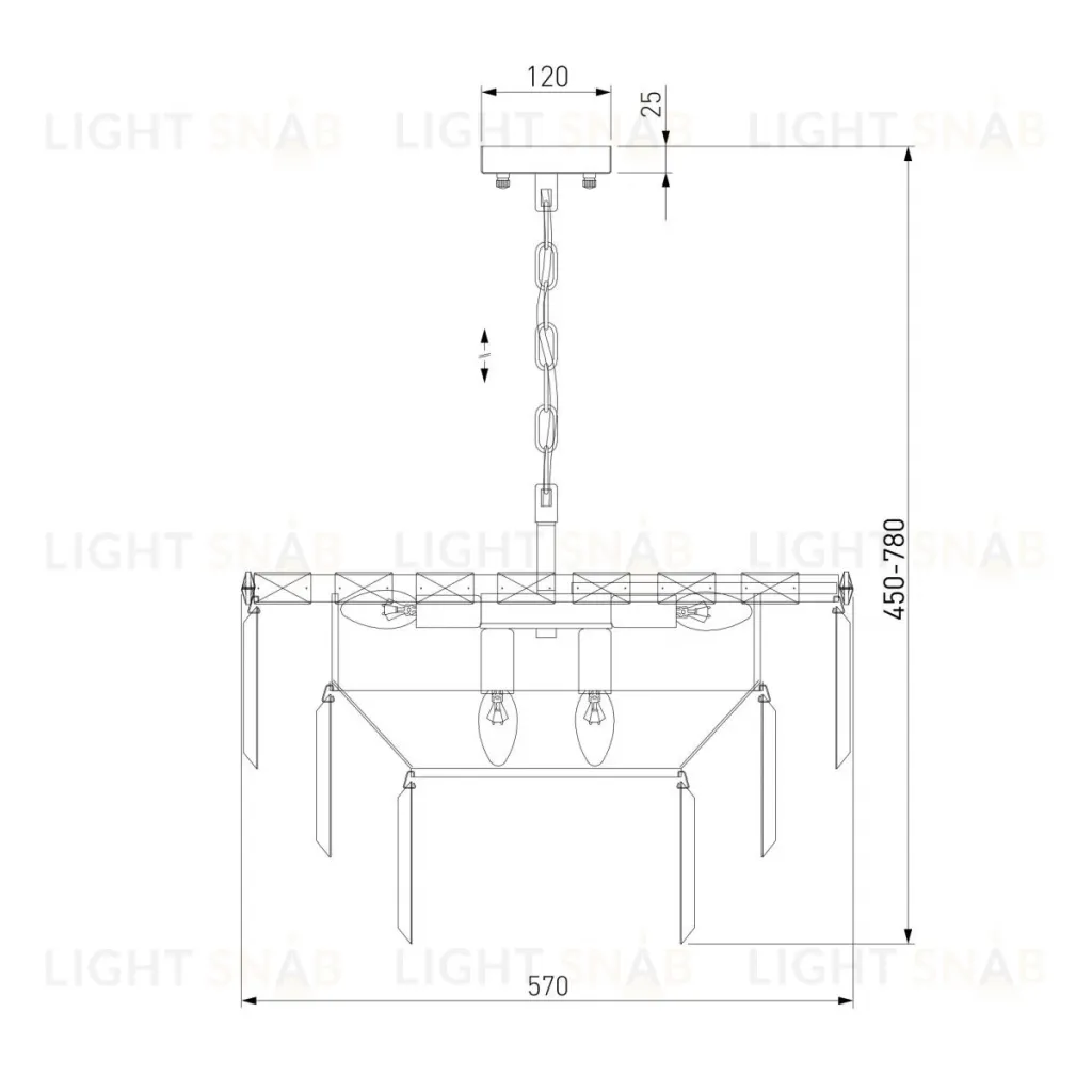 Подвесная люстра Eurosvet Elegante 10130/8 хром/прозрачный хрусталь Strotskis Smart a060642 10130/8 хром/прозрачный хрусталь Strotskis Smart