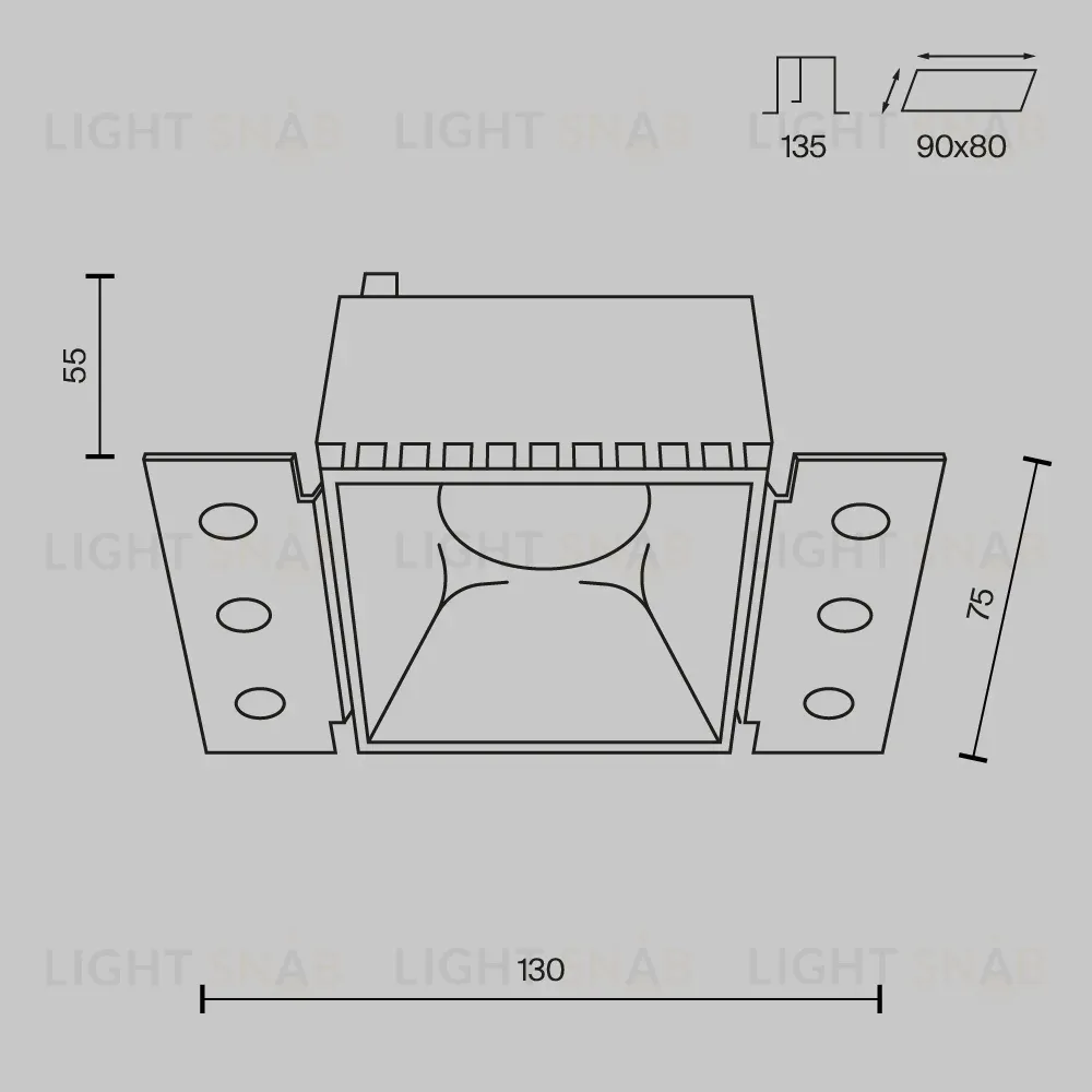 Встраиваемый светильник Maytoni Technical Share DL051-01-GU10-SQ-W DL051-01-GU10-SQ-W