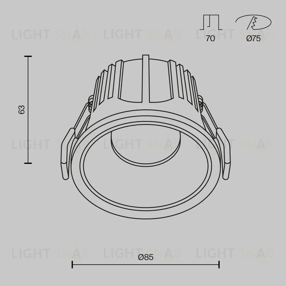 Встраиваемый светильник Maytoni Technical Alfa LED DL043-01-15W3K-RD-WB DL043-01-15W3K-RD-WB