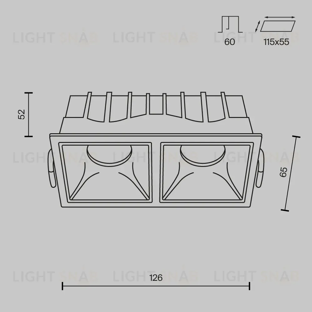 Встраиваемый светильник Maytoni Technical Alfa LED DL043-02-10W3K-SQ-W DL043-02-10W3K-SQ-W