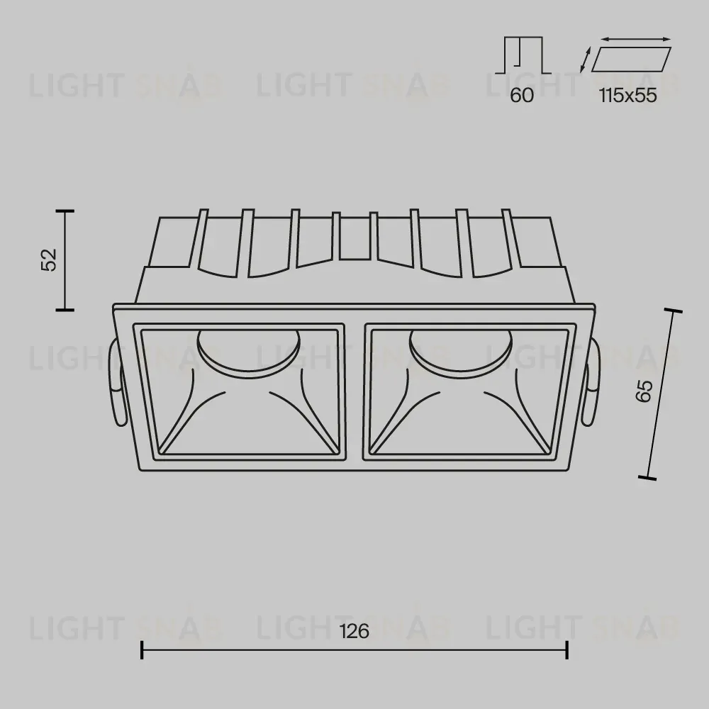 Встраиваемый светильник Maytoni Technical Alfa LED DL043-02-10W3K-SQ-WB DL043-02-10W3K-SQ-WB