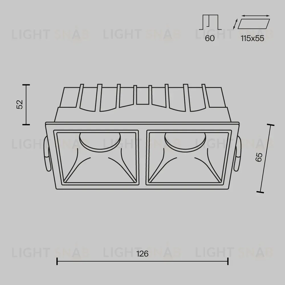 Встраиваемый светильник Maytoni Technical Alfa LED DL043-02-10W4K-SQ-WB DL043-02-10W4K-SQ-WB