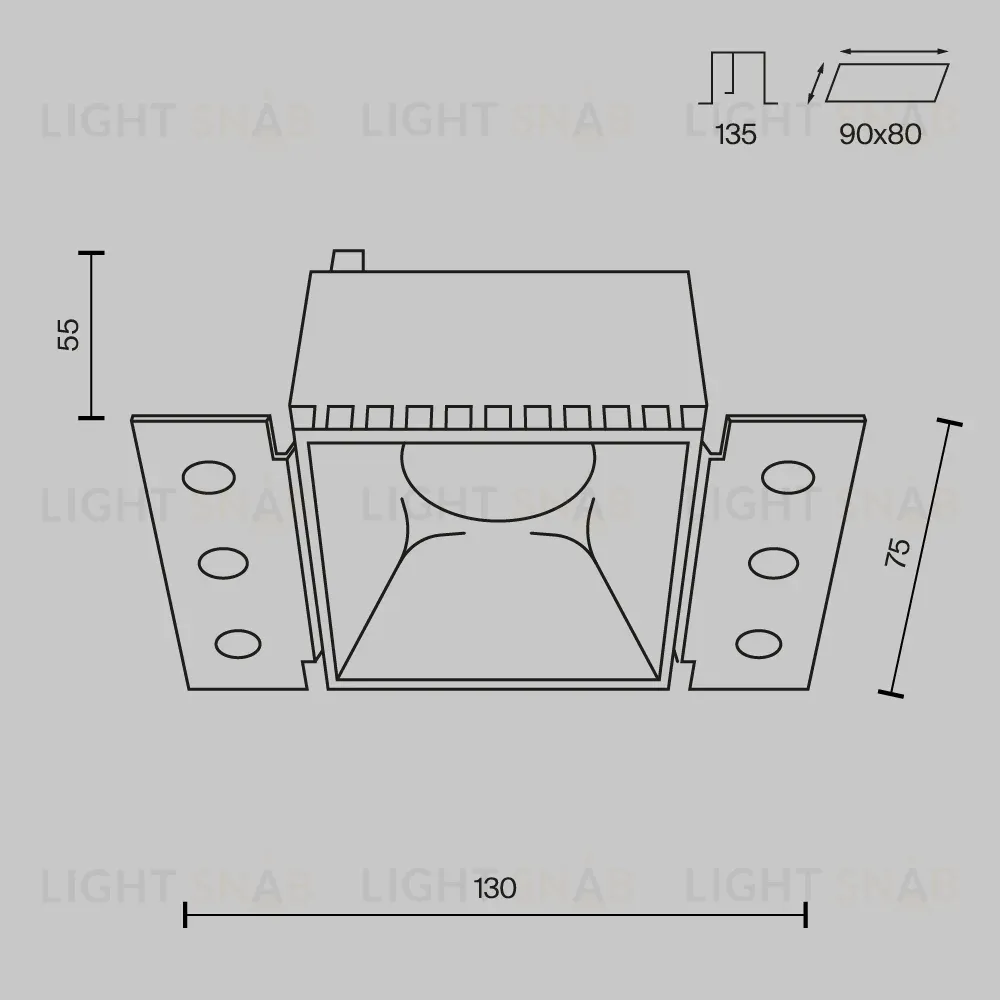 Встраиваемый светильник Maytoni Technical Share DL051-01-GU10-SQ-WB DL051-01-GU10-SQ-WB