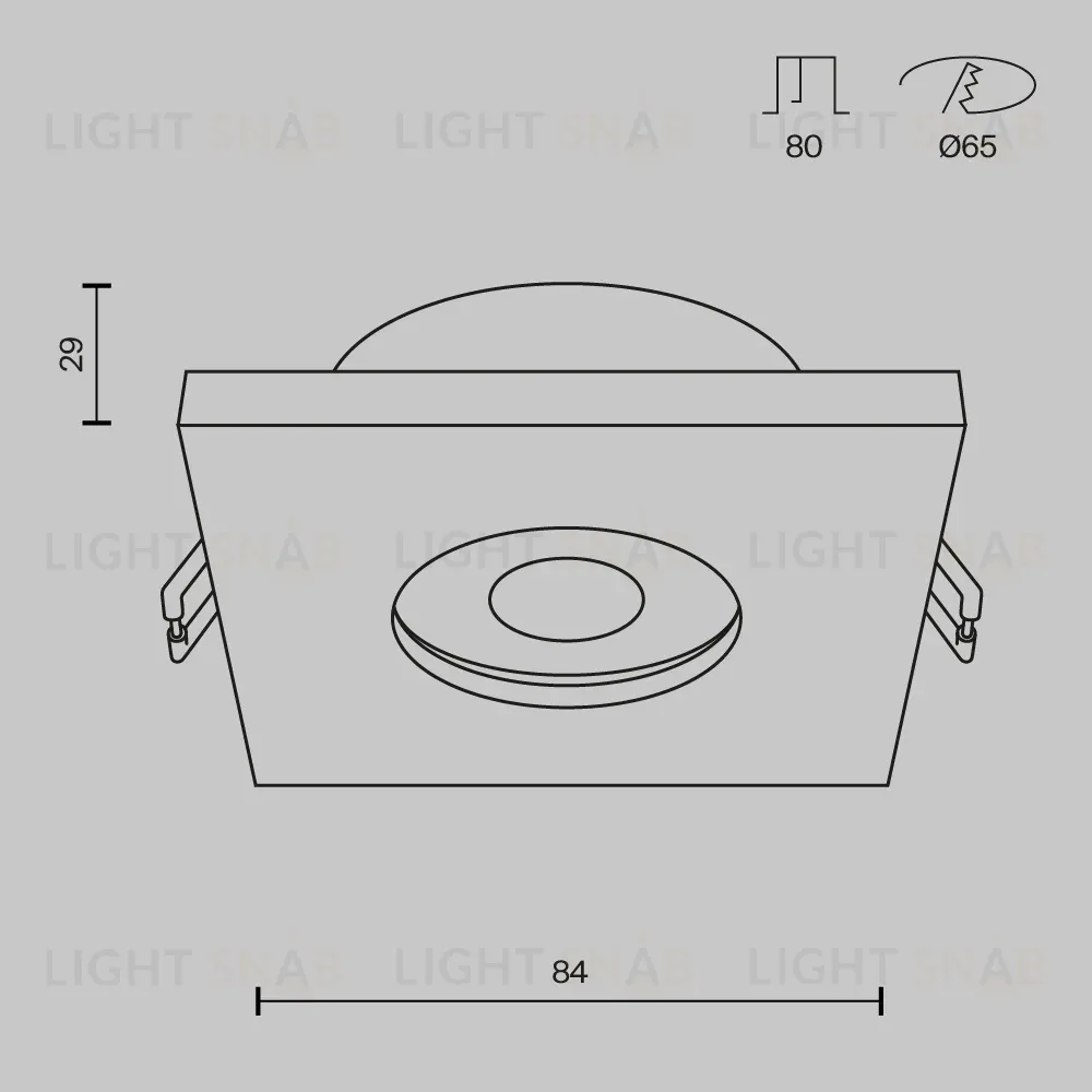 Встраиваемый светильник Maytoni Technical Stark DL083-01-GU10-SQ-B DL083-01-GU10-SQ-B