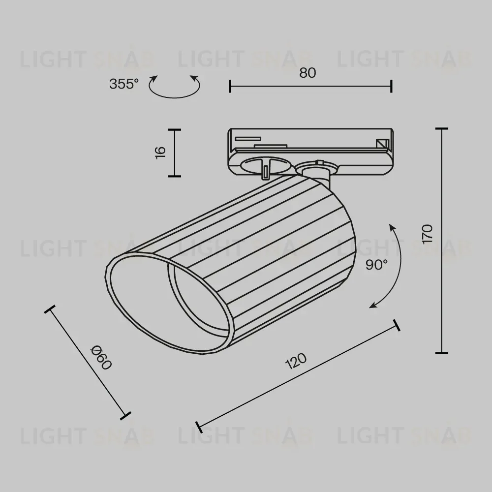 Трековый светильник Maytoni Technical Lipari TR087-1-GU10-B TR087-1-GU10-B
