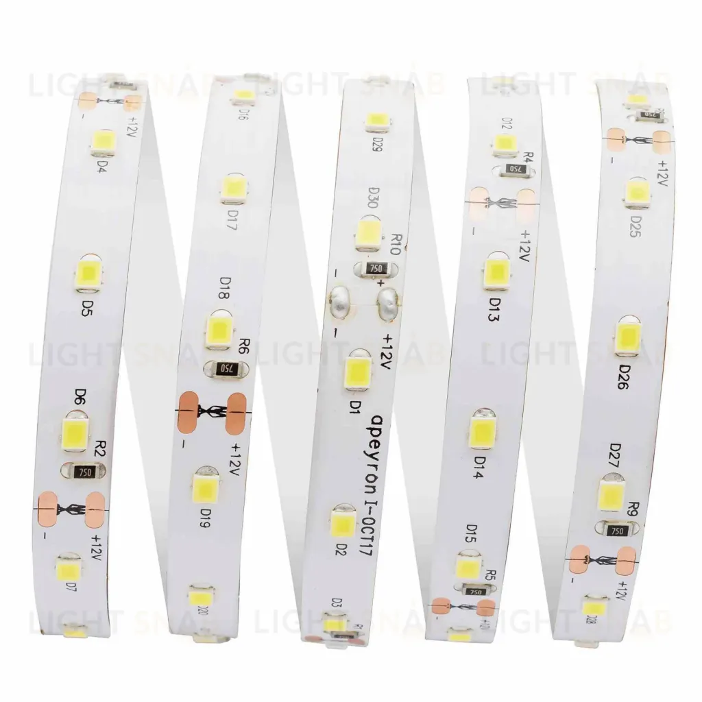 Светодиодная лента Apeyron 12В СТ 8Вт/м smd2835 60д/м IP20 800Лм/м 4000К 00-130 00-130