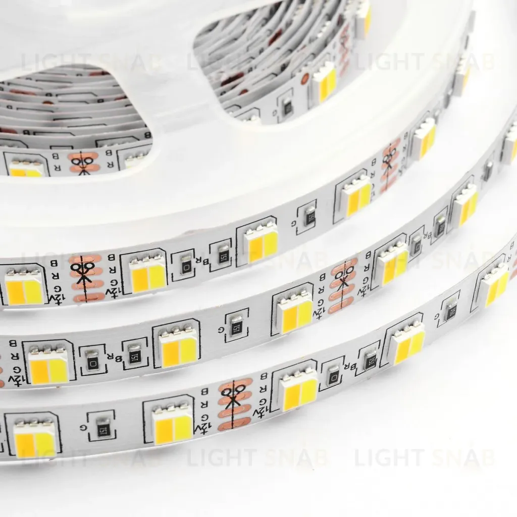 Светодиодная лента Apeyron 12В СТ 14,4Вт/м smd5050 60д/м IP20 700Лм/м 5м 3000К+6500К 00-116 00-116