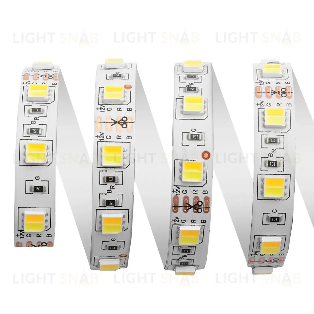 Светодиодная лента Apeyron 12В СТ 14,4Вт/м smd5050 60д/м IP20 700Лм/м 5м 3000К+6500К 00-116 00-116