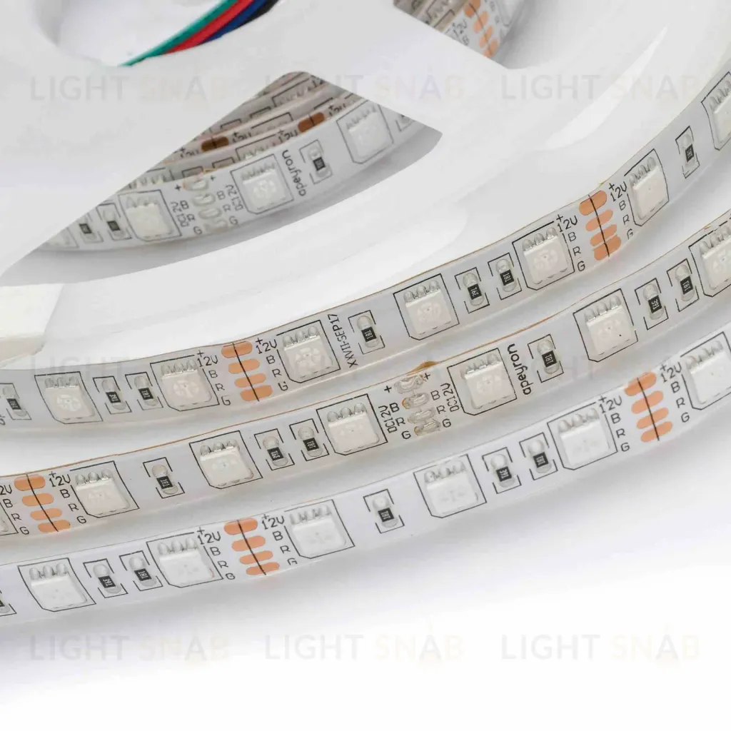 Светодиодная лента Apeyron 12В СТ 14,4Вт/м smd5050 60д/м IP65 5м RGB 00-12 00-12