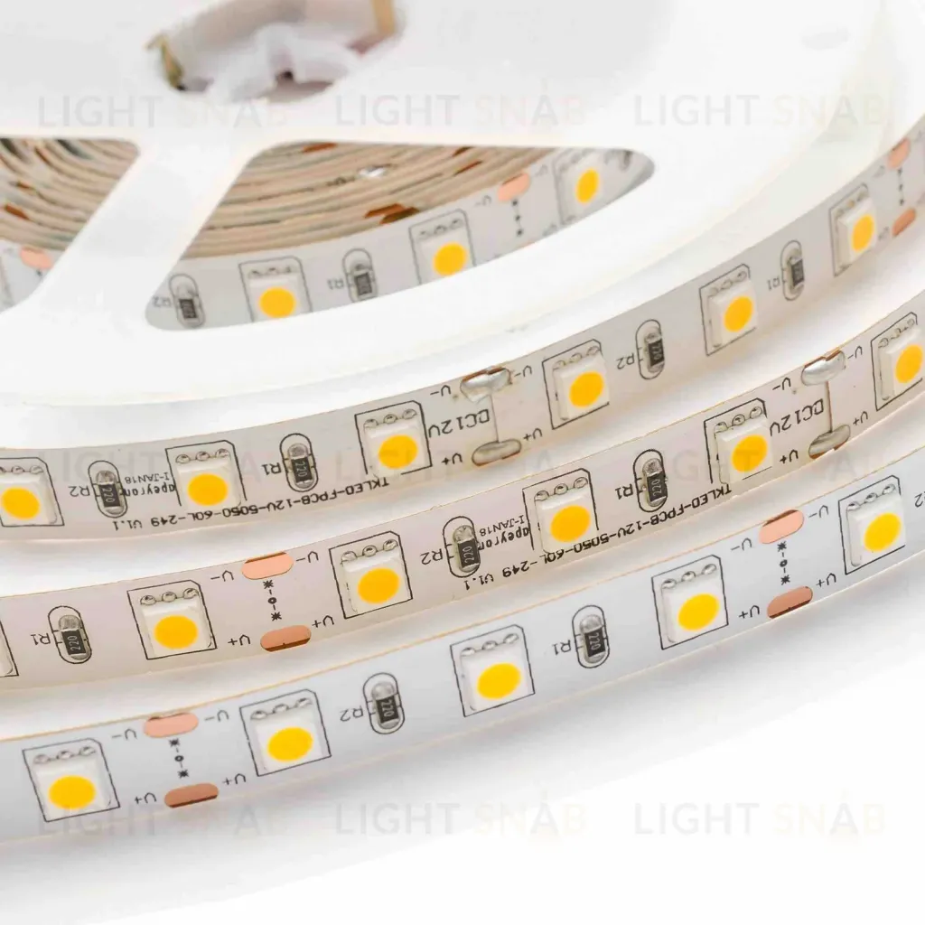 Светодиодная лента Apeyron 12В СТ 14,4Вт/м smd5050 60д/м IP20 700Лм/м 5м 3000К 00-16 00-16
