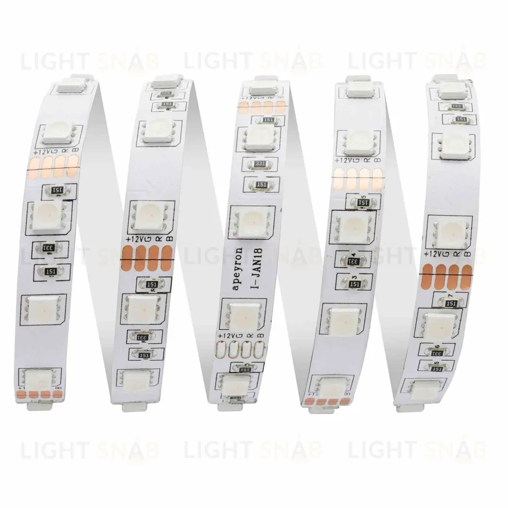 Светодиодная лента Apeyron 12В СТ 14,4Вт/м smd5050 60д/м IP20 5м RGB 00-17 00-17