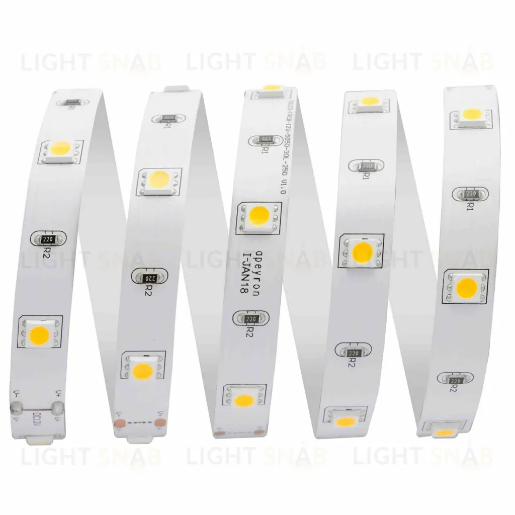Светодиодная лента Apeyron 12В СТ 7,2Вт/м smd5050 30д/м IP20 360Лм/м 5м 3000К 00-37 00-37