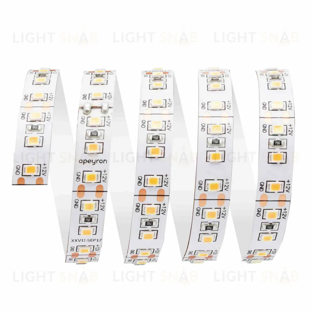 Светодиодная лента Apeyron 12В СТ 14,4Вт/м smd2835 120д/м IP20 1400Лм/м 2м 3000К 209BL 209BL