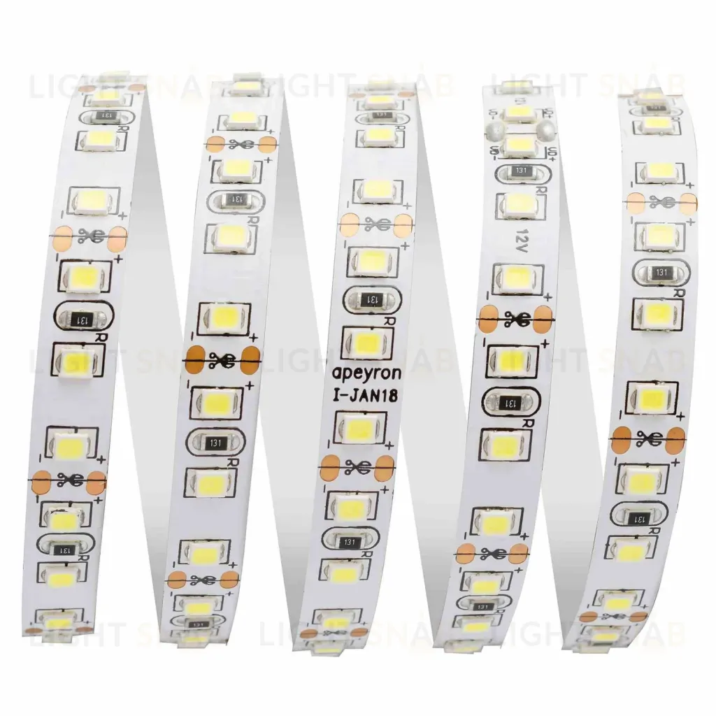 Светодиодная лента Apeyron 12В СТ 9,6Вт/м smd3528, 120д/м IP20 600Лм/м 3м 6500К 214BL 214BL