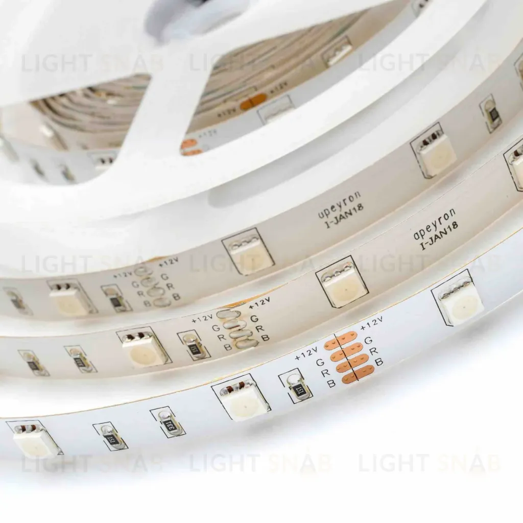 Светодиодная лента Apeyron 12В СТ 7,2Вт/м smd5050 30д/м IP20 3м RGB 217BL 217BL