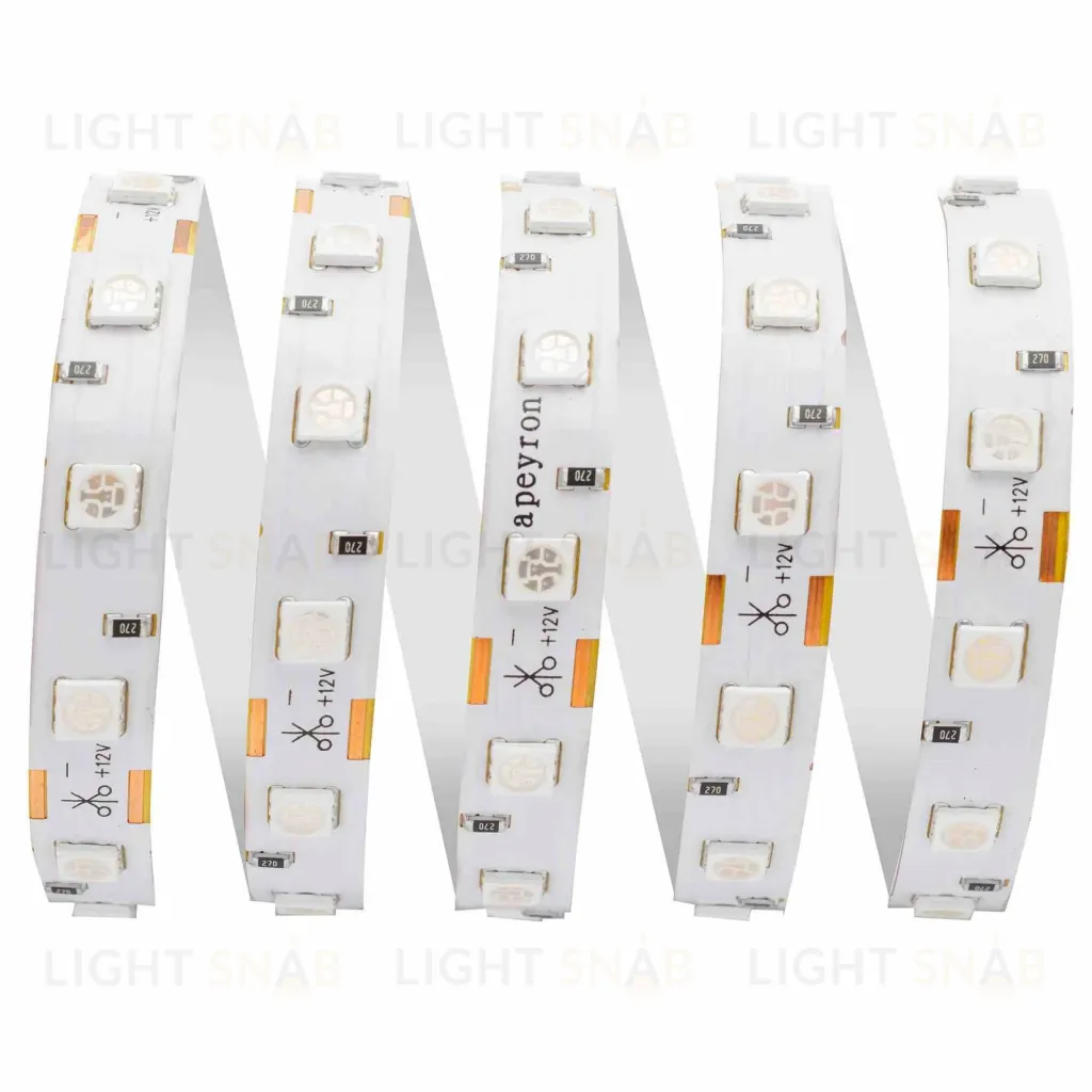 Светодиодная лента Apeyron 12В СТ 14,4Вт/м smd5050 60д/м IP20 5м зеленая 49BL 49BL