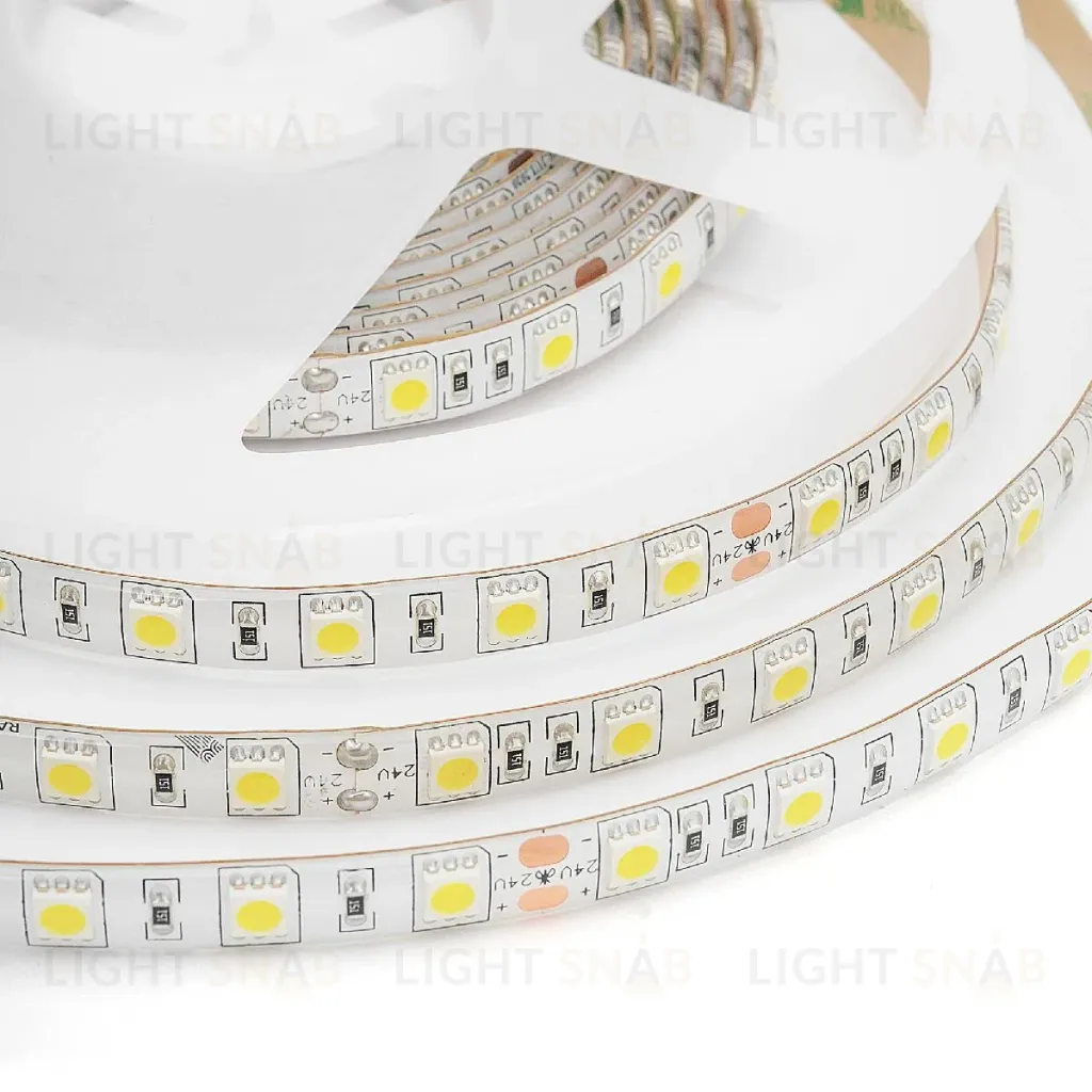 Светодиодная лента Apeyron 24В ПРО 14,4Вт/м smd5050 60д/м IP65 1100Лм/м 5м 6500К 00-318 00-318