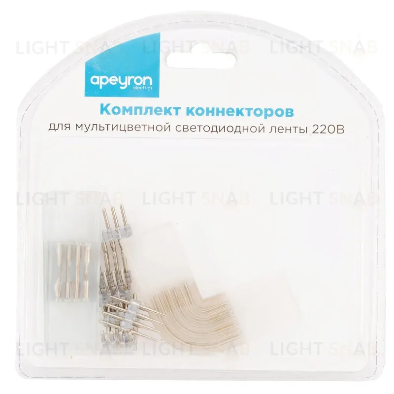 Комплект коннекторов Apeyron (прямой и L-образный) светодиодной ленты 220В smd5050 60д/м RGB 09-19 09-19