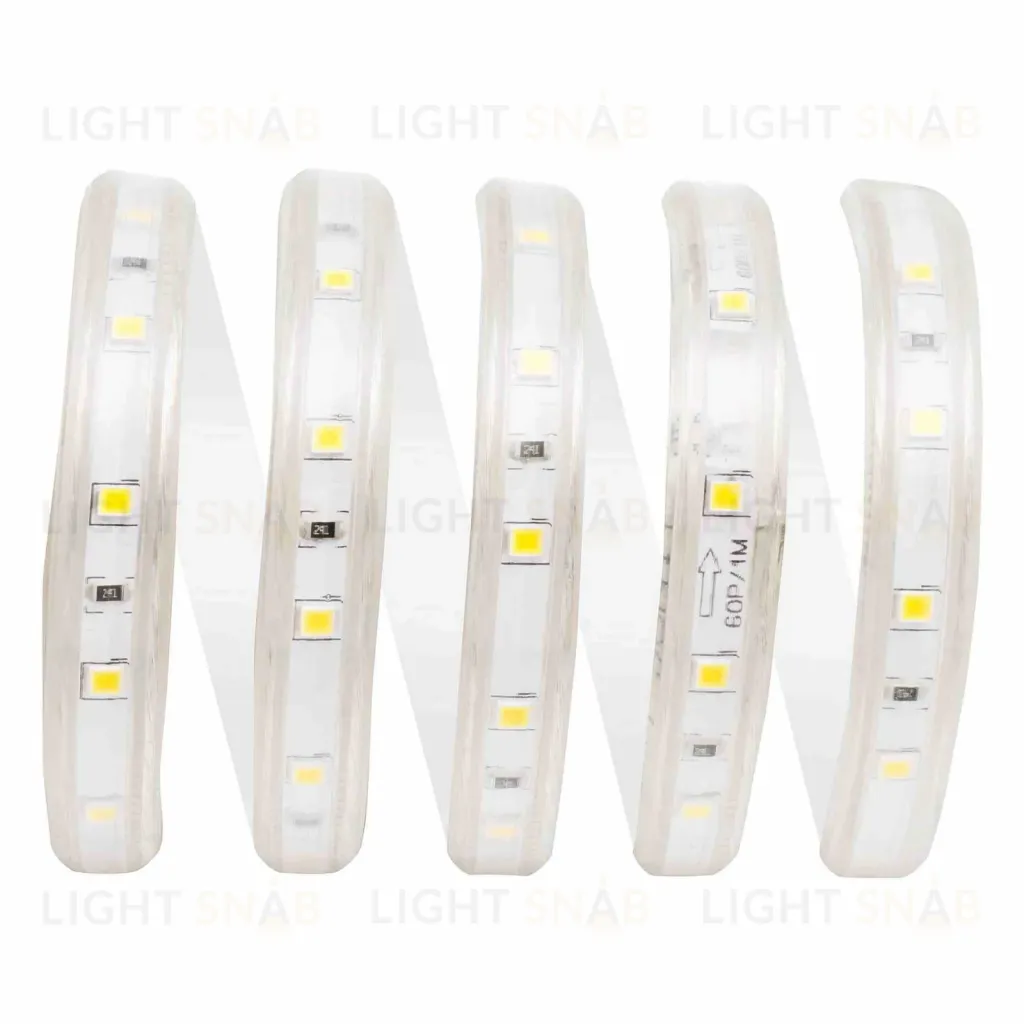 Комплект светодиодной ленты Apeyron 220В 4,8Вт/м smd3528/2835 60д/м IP65 300Лм/м 5м 3000К (сетевой шнур, заглушка, крепежи)  10-05 10-05