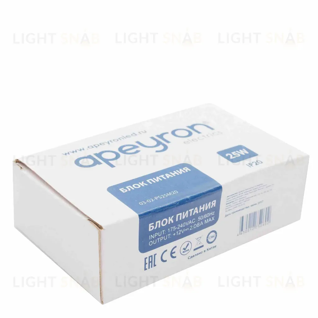 Блок питания Apeyron 12В 25Вт IP20 2А 03-02 03-02