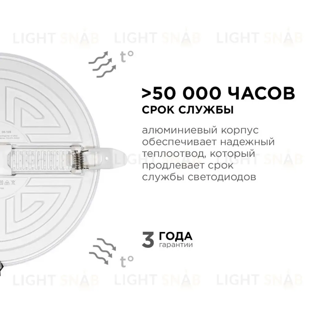 Встраиваемая светодиодная панель безрамочная Apeyron FLP 06-109 06-109
