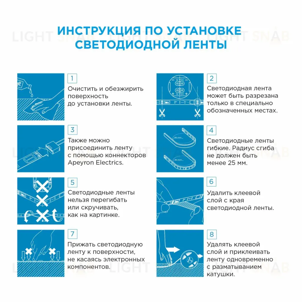 Комплект светодиодной ленты OGM 12В 14,4Вт/м smd5050 60д/м IP20 600Лм/м 5м 3000К (адаптер питания, коннектор)  SL-15 SL-15