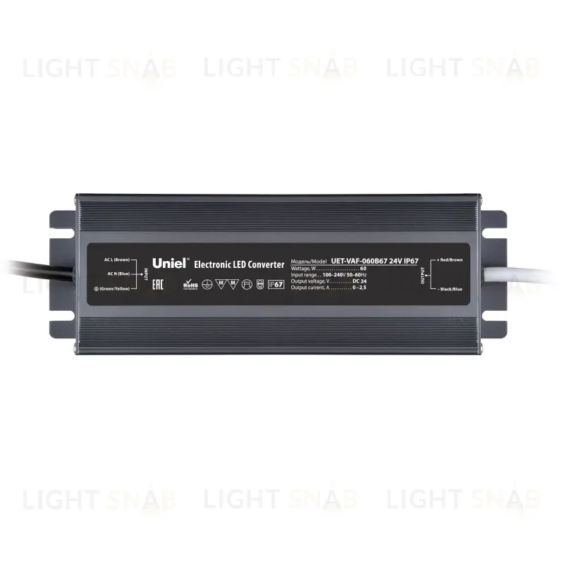 Блок питания Uniel UET-VAF-060B67 24V IP67 UL-00009366 UET-VAF-060B67 24V IP67