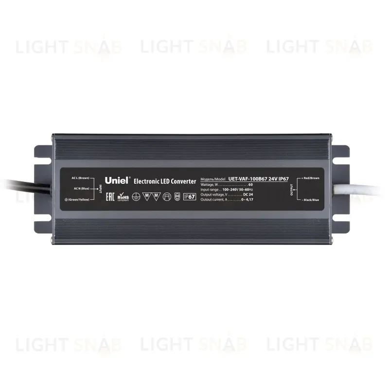 Блок питания Uniel UET-VAF-100B67 24V IP67 UL-00009367 UET-VAF-100B67 24V IP67