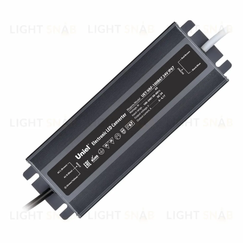 Блок питания Uniel UET-VAF-100B67 24V IP67 UL-00009367 UET-VAF-100B67 24V IP67