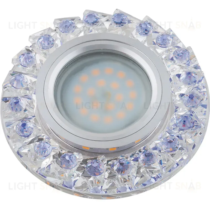 Встраиваемый светильник Fametto DLS-L120 GU5.3 CHROME/CLEAR+PURPLE UL-00000367 DLS-L120 GU5.3 CHROME/CLEAR+PURPLE