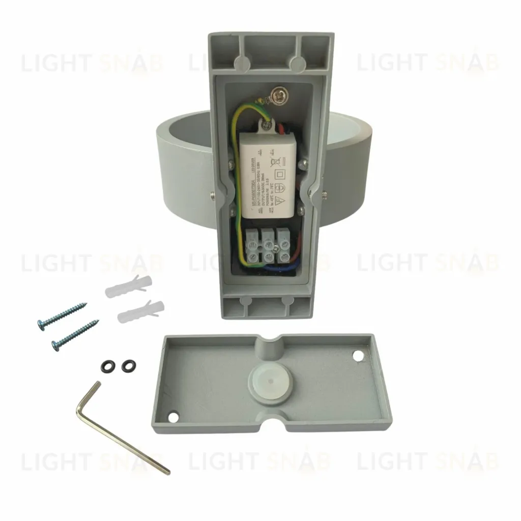 Уличный настенный светильник Uniel ULU-S34A-8W/4000K IP65 GREY UL-00009350 ULU-S34A-8W/4000K IP65 GREY