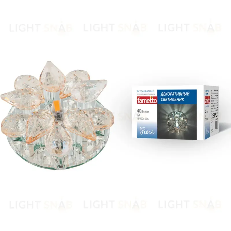 Встраиваемый светильник Fametto DLS-F129 G4 GLASSY/CHAMPAIGNE UL-00000354 DLS-F129 G4 GLASSY/CHAMPAIGNE