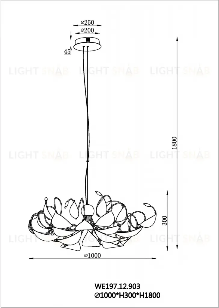 Подвесной светильник Wertmark Alessandra WE197.12.903 WE197.12.903