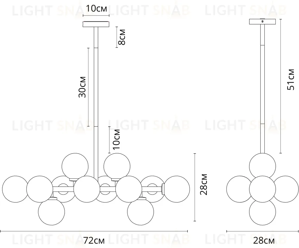 Люстра на штанге Arte Lamp Bolla-piccolo A3988SP-12AB A3988SP-12AB