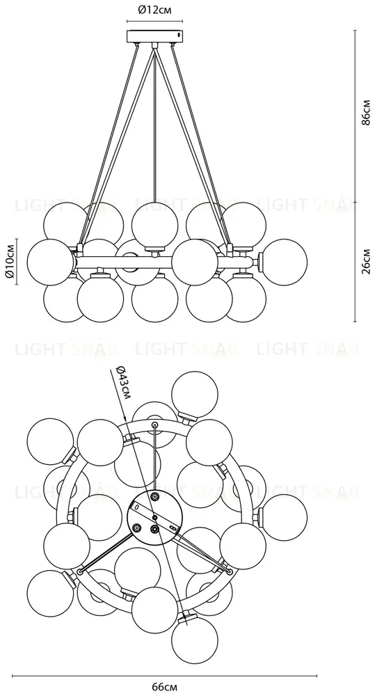 Подвесная люстра Arte Lamp Bolla-piccolo A3988SP-20AB A3988SP-20AB