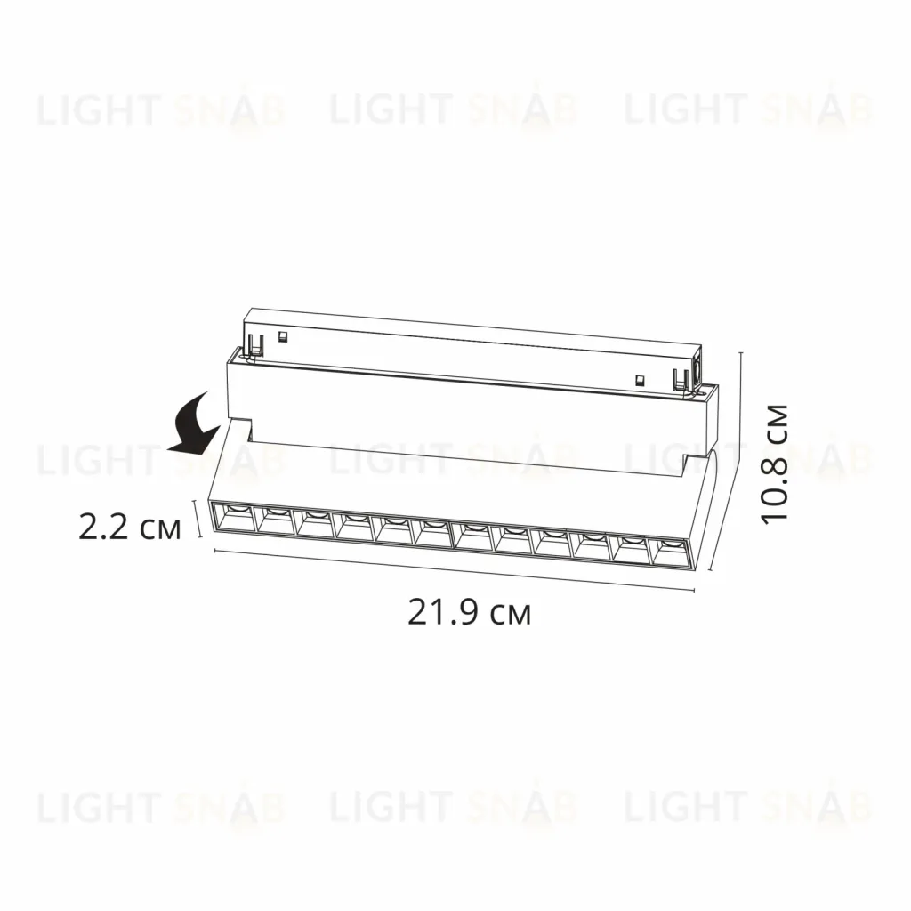 Трековый магнитный светильник Arte Lamp Linea A4686PL-1BK A4686PL-1BK